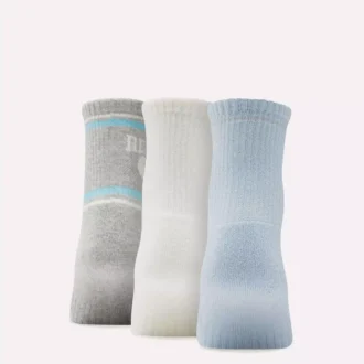 3-pack damstrumpor i frotté, medellångt skaft