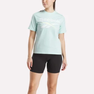 Dam-T-shirt med tvåfärgat logo och korta ärmar
