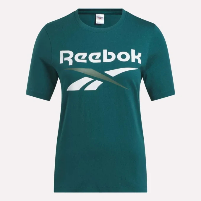 Dam-T-shirt med tvåfärgat logo och korta ärmar