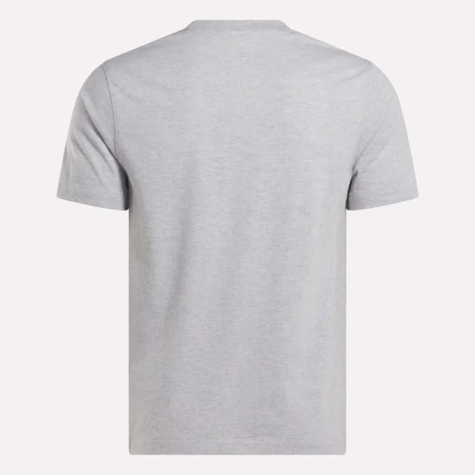 Herr-T-shirt med kort ärm, rund hals och liten logotyp Herr-T-shirt med kort ärm, rund hals och liten logotyp