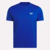 Herr-T-shirt med kort ärm, rund hals och liten logotyp Herr-T-shirt med kort ärm, rund hals och liten logotyp