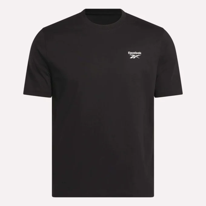 Herr-T-shirt med kort ärm, rund hals och liten logotyp Herr-T-shirt med kort ärm, rund hals och liten logotyp