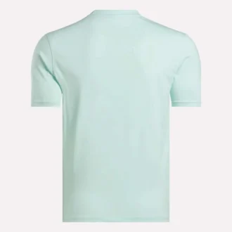Herr-T-shirt med stor logotyp och rund hals
