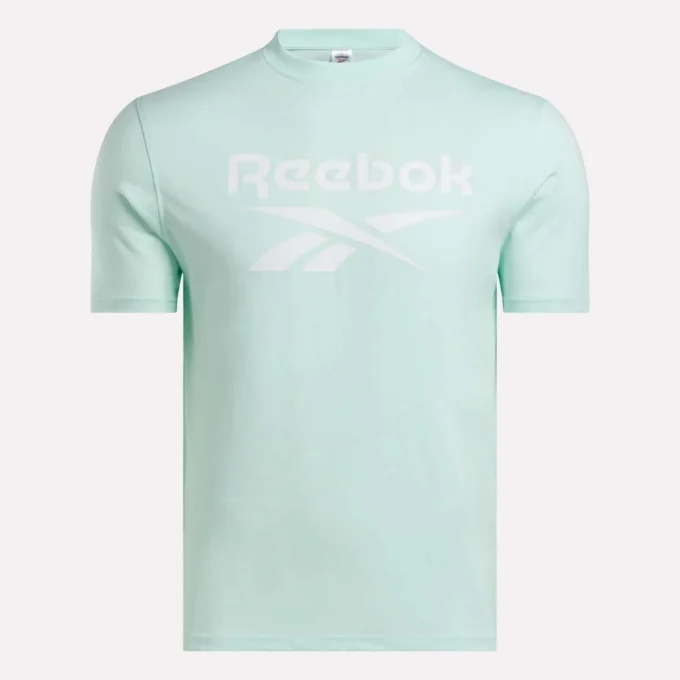 Herr-T-shirt med stor logotyp och rund hals Herr-T-shirt med stor logotyp och rund hals