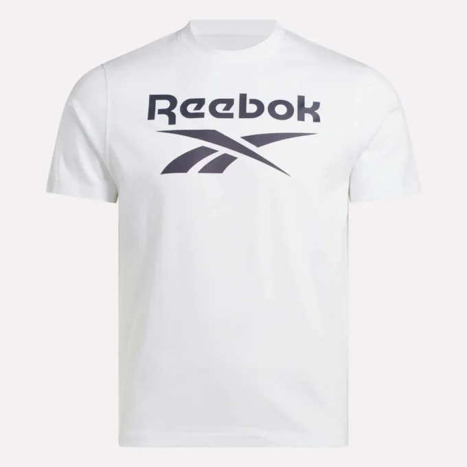 Herr-T-shirt med stor logotyp och rund hals Herr-T-shirt med stor logotyp och rund hals