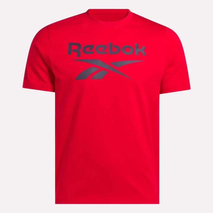 Herr-T-shirt med stor logotyp och rund hals Herr-T-shirt med stor logotyp och rund hals