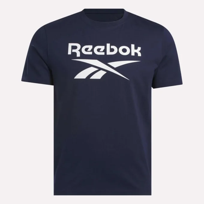 Herr-T-shirt med stor logotyp och rund hals Herr-T-shirt med stor logotyp och rund hals