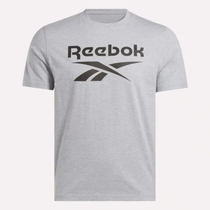 Herr-T-shirt med stor logotyp och rund hals Herr-T-shirt med stor logotyp och rund hals