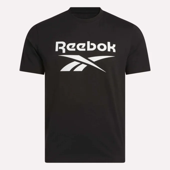 Herr-T-shirt med stor logotyp och rund hals Herr-T-shirt med stor logotyp och rund hals