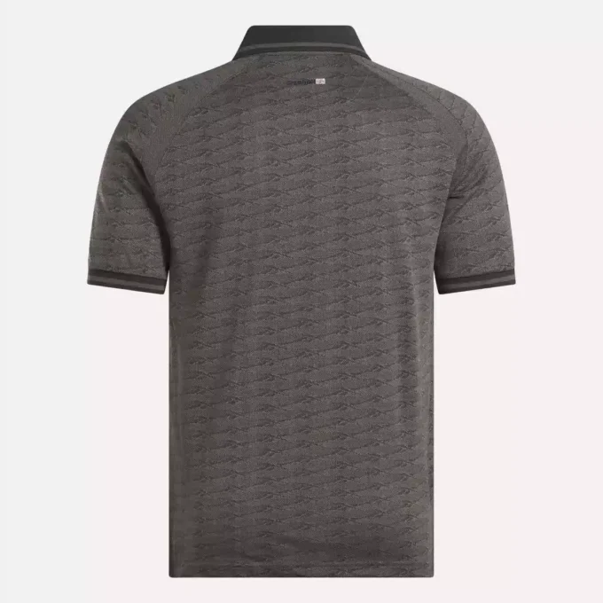 Herrkortärmad ton-i-ton Vector Jacquard-polotröja med ribbad kant Herrkortärmad ton-i-ton Vector Jacquard-polotröja med ribbad kant
