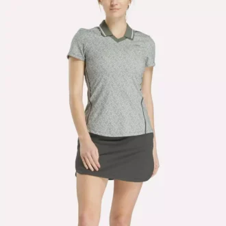 Johnny Collar Micro Floral Polo Shirt med korta ärmar för damer