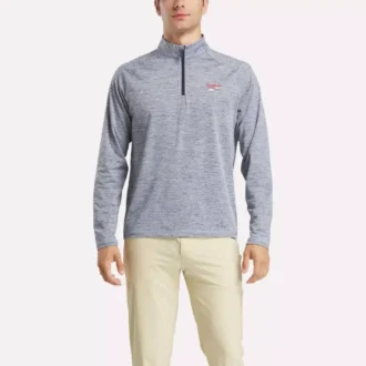 Kationisk, svettavvisande sweatshirt med kvartlång dragkedja för män