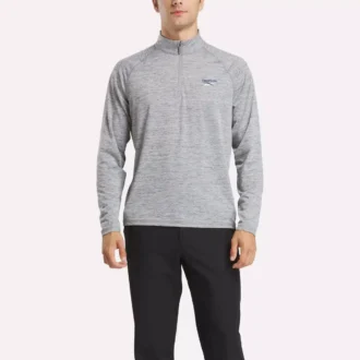 Kationisk, svettavvisande sweatshirt med kvartlång dragkedja för män