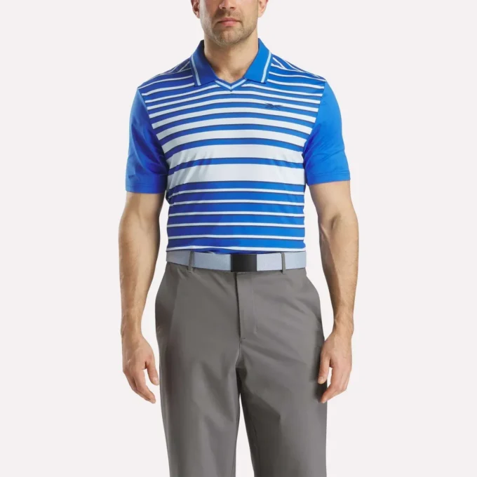 Kortärmad Nano Stripe Pullover Polo för herr Kortärmad Nano Stripe Pullover Polo för herr