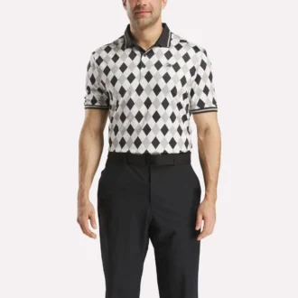 Kortärmad Vector Argyle Print Polo för män