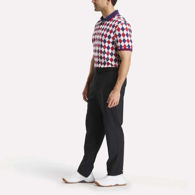 Kortärmad Vector Argyle Print Polo för män Kortärmad Vector Argyle Print Polo för män