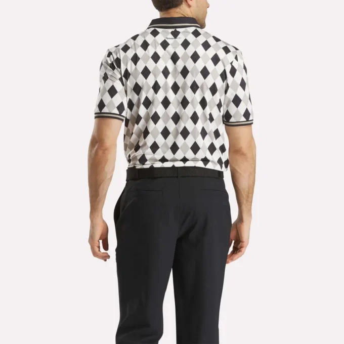 Kortärmad Vector Argyle Print Polo för män Kortärmad Vector Argyle Print Polo för män