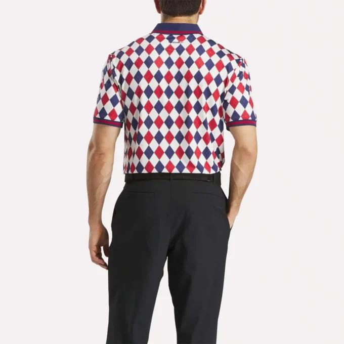 Kortärmad Vector Argyle Print Polo för män Kortärmad Vector Argyle Print Polo för män