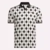 Kortärmad Vector Argyle Print Polo för män Kortärmad Vector Argyle Print Polo för män