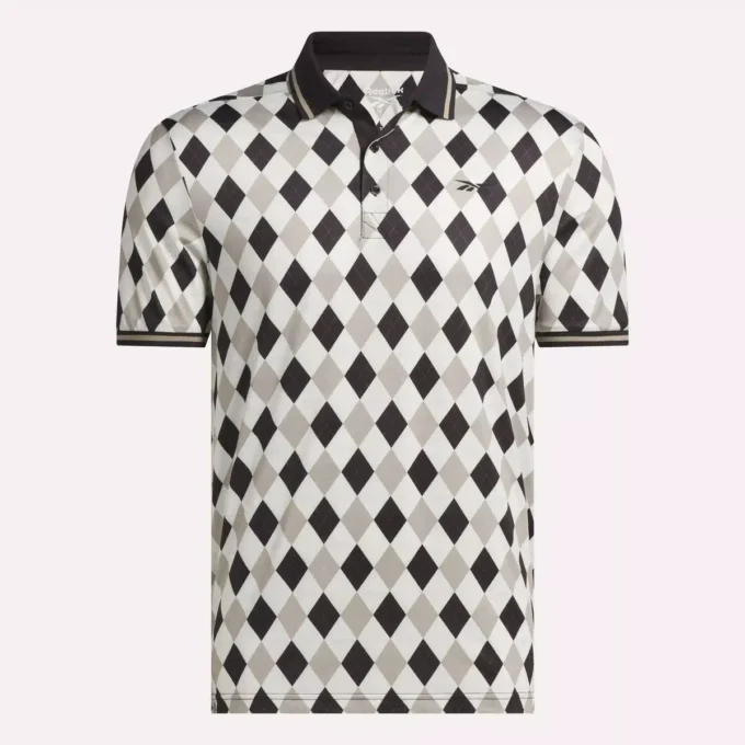 Kortärmad Vector Argyle Print Polo för män Kortärmad Vector Argyle Print Polo för män