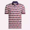 Kortärmad Vector Argyle Print Polo för män Kortärmad Vector Argyle Print Polo för män