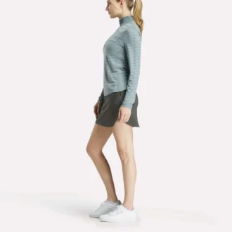 Långärmad golfpullover för damer i Engineered Vector Jacquard med 1/4 dragkedja