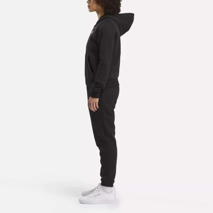 Reebok Identity Small Logo Fleece Full-Zip Hoodie för damer Reebok Identity Small Logo Fleece Full-Zip Hoodie för damer
