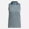 Ärmlös golfpikétröja för damer i ton-i-ton-mönster med jacquard Ärmlös golfpikétröja för damer i ton-i-ton-mönster med jacquard